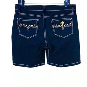 Southpole Black Super Stretchy Embellished Denim Shorts Size 9